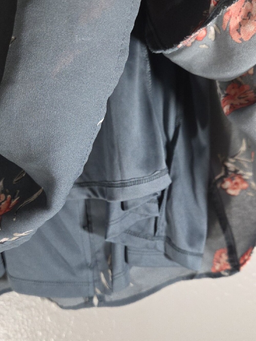 torrid gray & pink floral button-front camisole - Picture 6 of 7